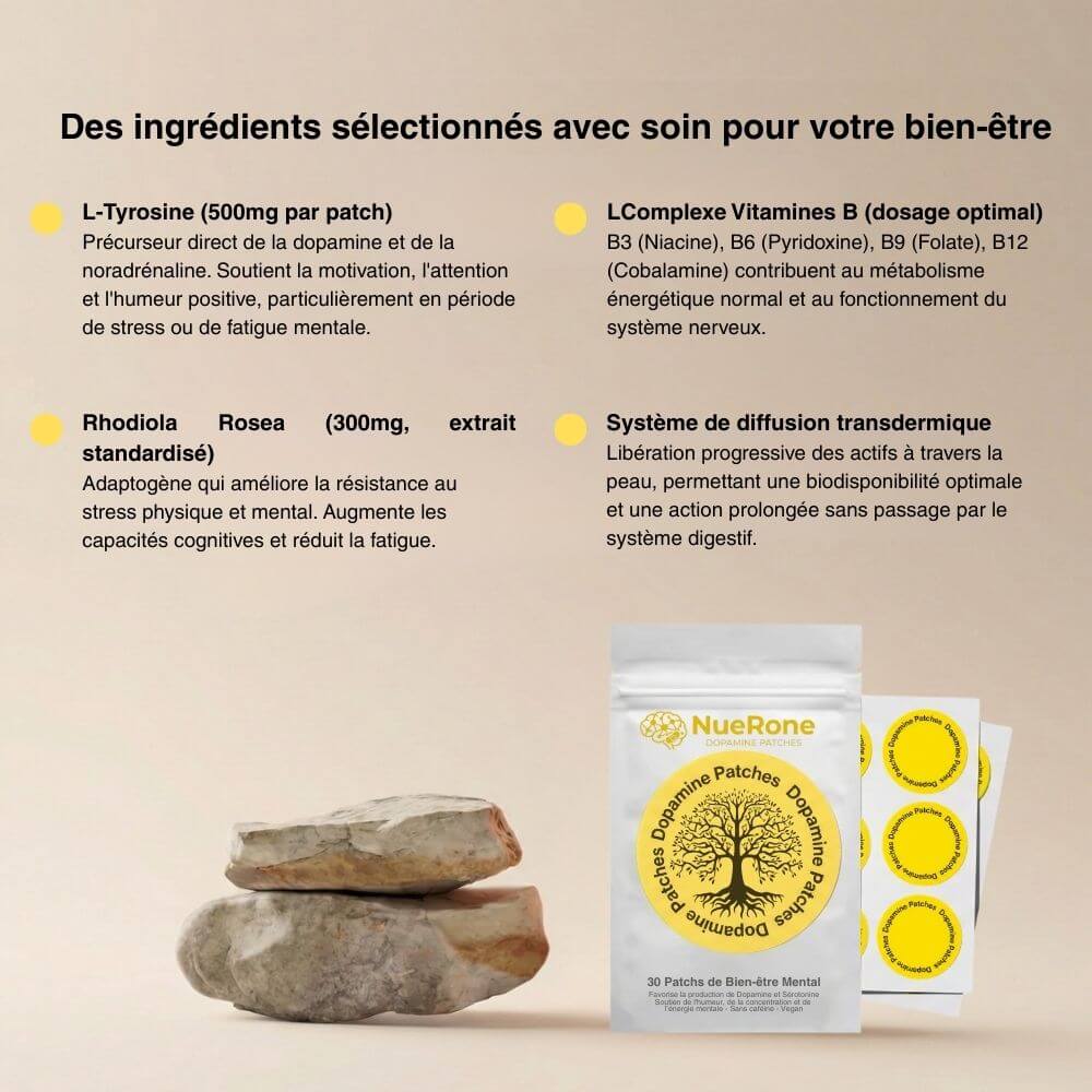 Patch Dopamine & Sérotonine – Énergie Mentale Stable